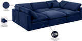 Indulge Navy Velvet Modular Sectional 147Navy-Sec6C Meridian Furniture