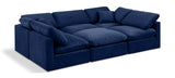 Indulge Navy Velvet Modular Sectional 147Navy-Sec6C Meridian Furniture