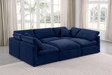 Indulge Navy Velvet Modular Sectional 147Navy-Sec6C Meridian Furniture