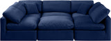 Indulge Navy Velvet Modular Sectional 147Navy-Sec6C Meridian Furniture