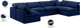 Indulge Navy Velvet Modular Sectional 147Navy-Sec6D Meridian Furniture