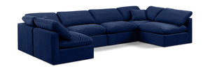 Indulge Navy Velvet Modular Sectional 147Navy-Sec6D Meridian Furniture