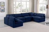 Indulge Navy Velvet Modular Sectional 147Navy-Sec6D Meridian Furniture