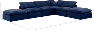 Indulge Navy Velvet Modular Sectional 147Navy-Sec6E Meridian Furniture