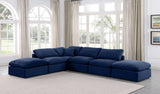 Indulge Navy Velvet Modular Sectional 147Navy-Sec6E Meridian Furniture