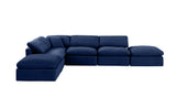 Indulge Navy Velvet Modular Sectional 147Navy-Sec6E Meridian Furniture