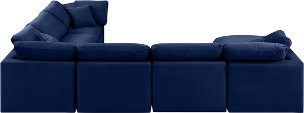 Indulge Navy Velvet Modular Sectional 147Navy-Sec7A Meridian Furniture