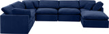 Indulge Navy Velvet Modular Sectional 147Navy-Sec7A Meridian Furniture