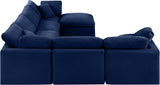 Indulge Navy Velvet Modular Sectional 147Navy-Sec7A Meridian Furniture