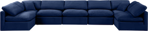 Indulge Navy Velvet Modular Sectional 147Navy-Sec7B Meridian Furniture