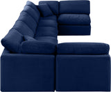 Indulge Navy Velvet Modular Sectional 147Navy-Sec7B Meridian Furniture