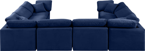 Indulge Navy Velvet Modular Sectional 147Navy-Sec8A Meridian Furniture
