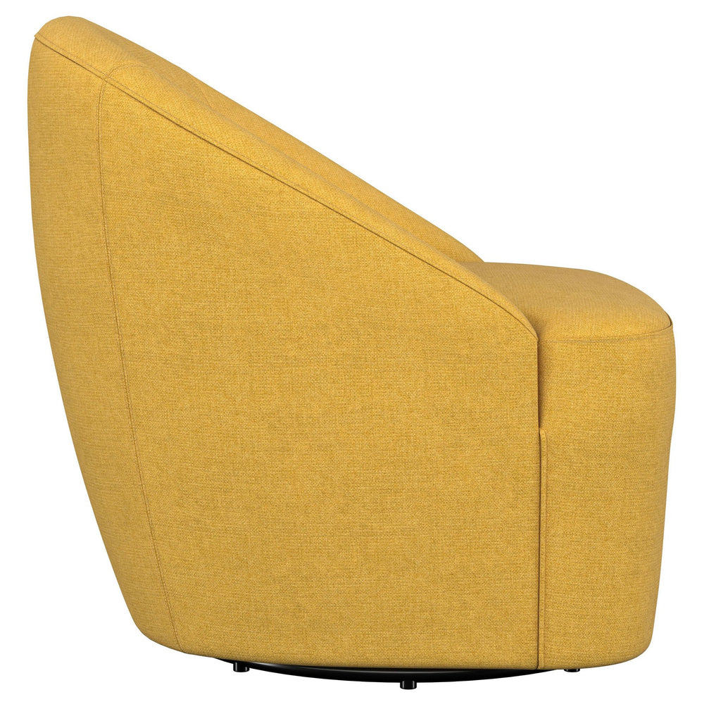 English Elm Denali Mustard Yellow Upholstered Swivel Chair - Modern Barrel Back Accent Seat, Cozy Stylish Comfort B062P353267