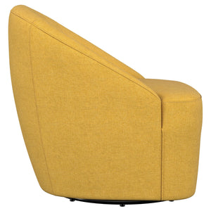 English Elm Denali Mustard Yellow Upholstered Swivel Chair - Modern Barrel Back Accent Seat, Cozy Stylish Comfort B062P353267
