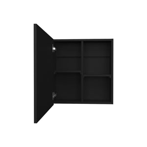 English Elm Medicine Compact Wall Cabinet with Mirror Door, Engineered Wood Storage, Durable, Space-Saving Design Black 27.17 L x 24.8 W x 4.33 H B097P250885