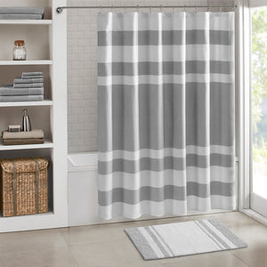 JLA Home Madison Park - Reversible Cotton Bath Rug with Plush Absorbent Pile, Dual-Sided Cut & Loop Design, Machine-Washable Elegance Grey MP72-1487