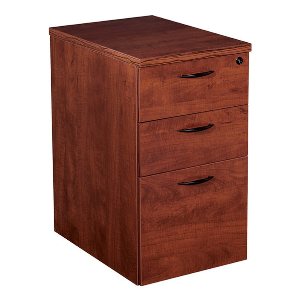 OSP Home Furnishings Napa Mobile Service Pedestal Compact Foodservice Station for Cafeterias and Break Rooms Bbf Cherry NAP-85-CHY