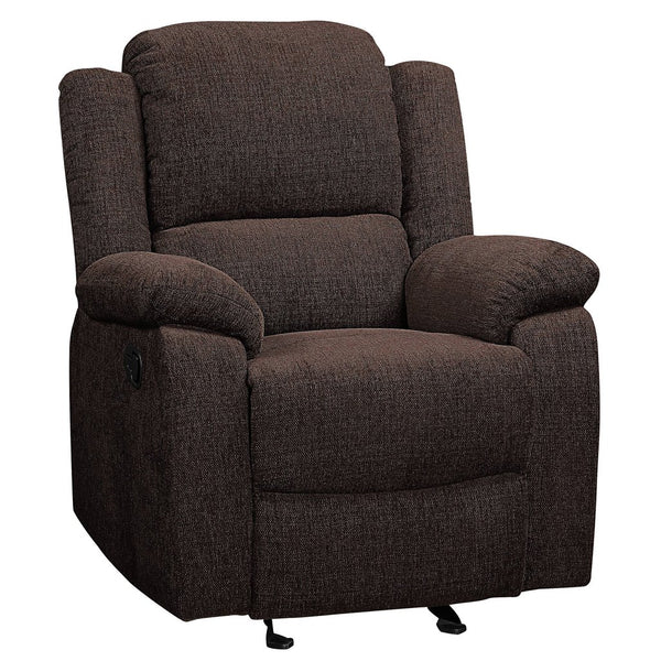 English Elm Brown Plush Pillow-Top Arms Glider Recliner with Pocket Coil Comfort, Tailored Cushions & Chenille Luxury - Reclining Motion Seat for Living Room Relaxation, 39.5"H x 36.5"W x 40.5"D B062P184512