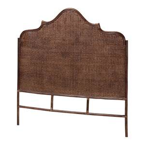 Baxton Studio Bali & Pari Jaelle Handwoven Rattan Arch Headboard Bohemian Bedroom Natural Texture 63.8W x 1.2D x 65H WS239-Coffee Bean/Rattan-HB-Queen