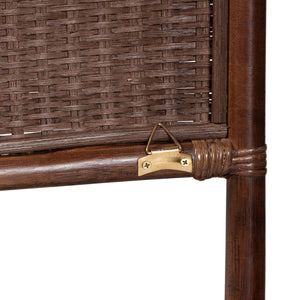 Baxton Studio Bali & Pari Jaelle Handwoven Rattan Arch Headboard Bohemian Bedroom Natural Texture 63.8W x 1.2D x 65H WS239-Coffee Bean/Rattan-HB-Queen