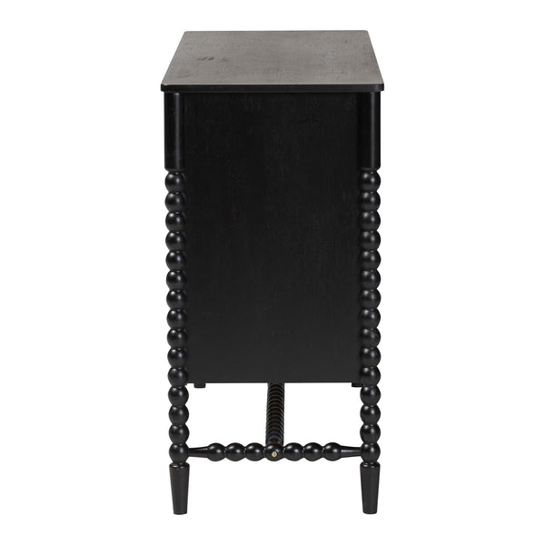 Baxton Studio Baxton Studio Brantley Rubberwood Farmhouse 6-drawer Dresser with Spindle Frame for Bedroom MG9025-Black-6DW-Dresser