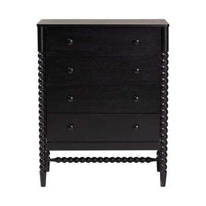 Baxton Studio Baxton Studio Brantley Rubberwood Farmhouse 4-drawer Chest with Spindle Frame for Bedroom MG9025-Black-4DW-Chest