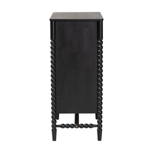 Baxton Studio Baxton Studio Brantley Rubberwood Farmhouse 4-drawer Chest with Spindle Frame for Bedroom MG9025-Black-4DW-Chest
