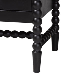 Baxton Studio Baxton Studio Brantley Rubberwood Farmhouse 4-drawer Chest with Spindle Frame for Bedroom MG9025-Black-4DW-Chest