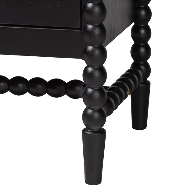 Baxton Studio Baxton Studio Brantley Rubberwood Farmhouse 4-drawer Chest with Spindle Frame for Bedroom MG9025-Black-4DW-Chest