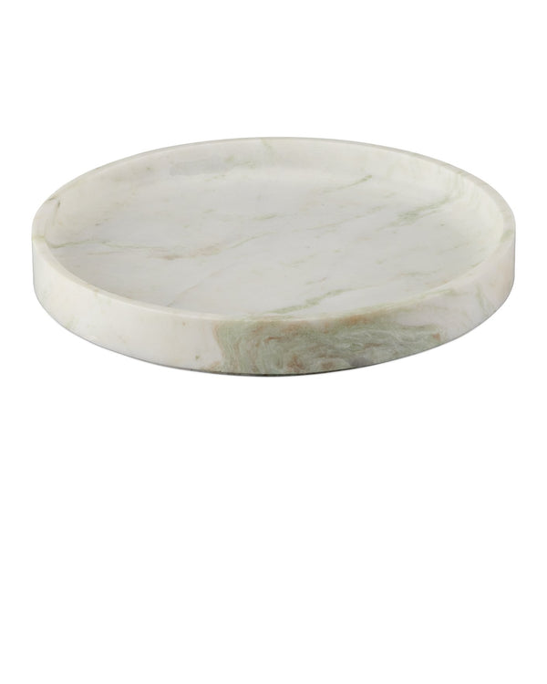 Currey & Company Bilbao Onyx Tray - Exquisite Natural Stone With Pastel Veining, Elegant Design For Home Decor White Aravali Onyx 1200-1035-currey-company