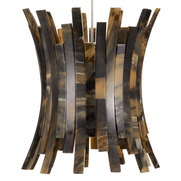 Alsop 15-Light Round Multi-Drop Pendant - Bohemian Style Fixture with Tortoise Shell Inspired Shades