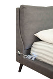 IDEAZ Grey/Black Bed Grey Upholstery, Black Legs 1480APB