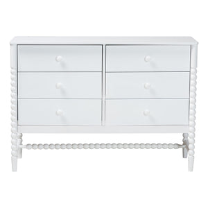 Baxton Studio Baxton Studio Brantley 6-drawer Rubberwood Farmhouse Dresser with Spindle Frame for Bedroom MG9025-White-6DW-Dresser