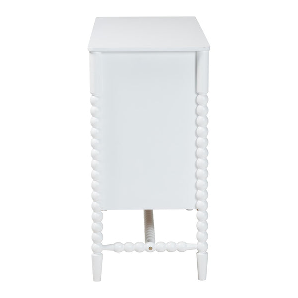 Baxton Studio Baxton Studio Brantley 6-drawer Rubberwood Farmhouse Dresser with Spindle Frame for Bedroom MG9025-White-6DW-Dresser