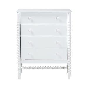 Baxton Studio Baxton Studio Brantley Rubberwood 4-drawer Farmhouse Chest with Spindle Detail for Bedroom MG9025-White-4DW-Chest