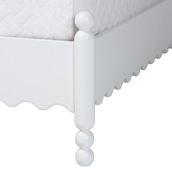 Baxton Studio Baxton Studio Hoffman Farmhouse Bedroom Collection Rubberwood Frame Scalloped Storage Set Queen Size Enitan-4PC Bedroom Set-White-Queen-1NS
