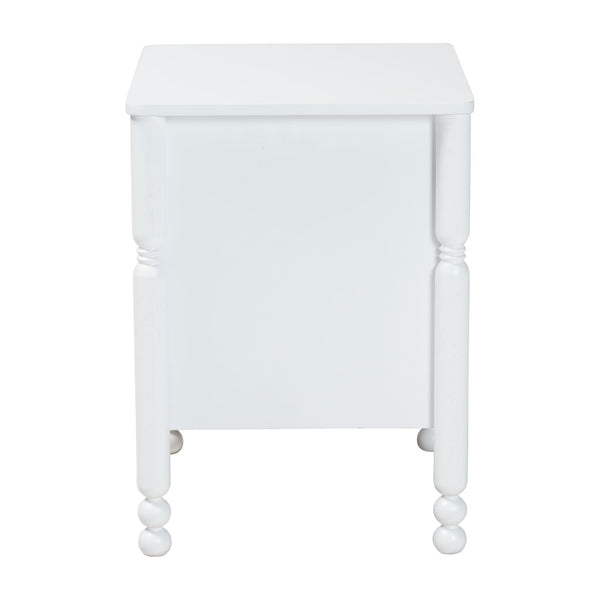 Baxton Studio Baxton Studio Hoffman Rubberwood Nightstand with Scalloped Apron and Two Smooth Glide Drawers MG9022-White-2DW-NS