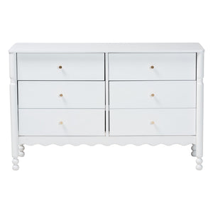 Baxton Studio Baxton Studio Hoffman Six Drawer Farmhouse Dresser with Rubberwood Frame and Turned Legs MG9022-White-6DW-Dresser