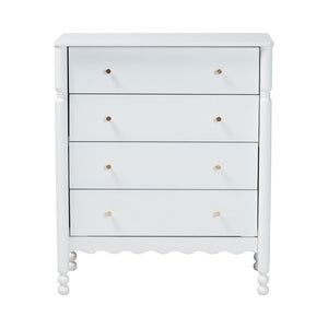 Baxton Studio Baxton Studio Hoffman Rubberwood 4-drawer Farmhouse Chest with Turned Legs for Bedroom MG9022-White-4DW-Chest