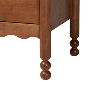 Baxton Studio Baxton Studio Hoffman Rubberwood Farmhouse King Bedroom Set with Scalloped Details Enitan-4PC Bedroom Set-Walnut-King-2NS