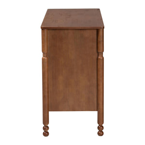 Baxton Studio Baxton Studio Hoffman 6-drawer Rubberwood Dresser with Turned Legs for Farmhouse Bedrooms MG9022-Walnut-6DW-Dresser