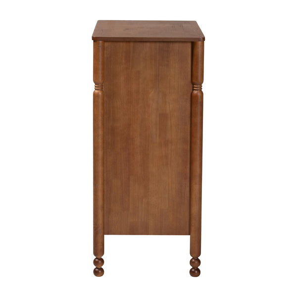 Baxton Studio Baxton Studio Hoffman Rubberwood 4-drawer Farmhouse Chest with Turned Legs for Bedroom MG9022-Walnut-4DW-Chest