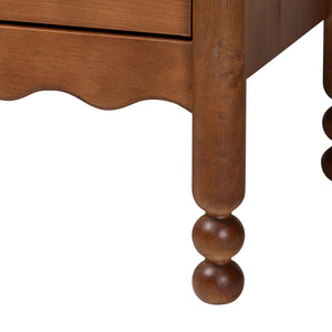 Baxton Studio Baxton Studio Hoffman Rubberwood 4-drawer Farmhouse Chest with Turned Legs for Bedroom MG9022-Walnut-4DW-Chest