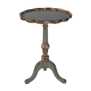 Butler Specialty Company Dansby 20" Round Wood Pedestal Table - Elegant Accent For Home Decor Pastel Green Rubberwood Solids,Oak Veneers,Mdf,Resin 1482482-butler