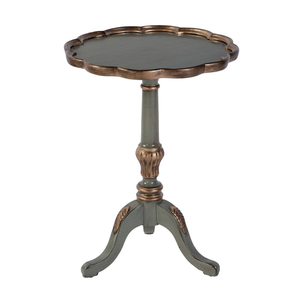 Butler Specialty Company Dansby 20" Round Wood Pedestal Table - Elegant Accent For Home Decor Pastel Green Rubberwood Solids,Oak Veneers,Mdf,Resin 1482482-butler