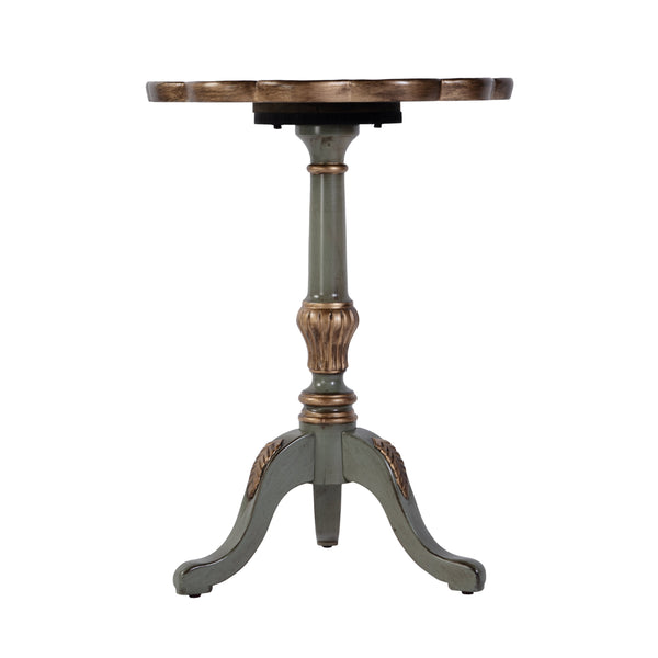 Butler Specialty Company Dansby 20" Round Wood Pedestal Table - Elegant Accent For Home Decor Pastel Green Rubberwood Solids,Oak Veneers,Mdf,Resin 1482482-butler