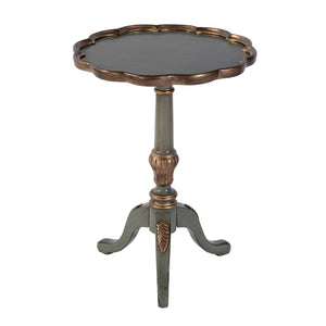Butler Specialty Company Dansby 20" Round Wood Pedestal Table - Elegant Accent For Home Decor Pastel Green Rubberwood Solids,Oak Veneers,Mdf,Resin 1482482-butler