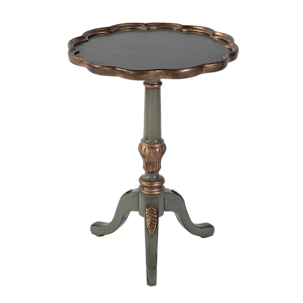 Butler Specialty Company Dansby 20" Round Wood Pedestal Table - Elegant Accent For Home Decor Pastel Green Rubberwood Solids,Oak Veneers,Mdf,Resin 1482482-butler