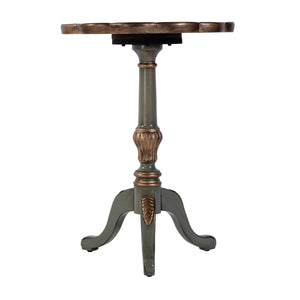 Butler Specialty Company Dansby 20" Round Wood Pedestal Table - Elegant Accent For Home Decor Pastel Green Rubberwood Solids,Oak Veneers,Mdf,Resin 1482482-butler