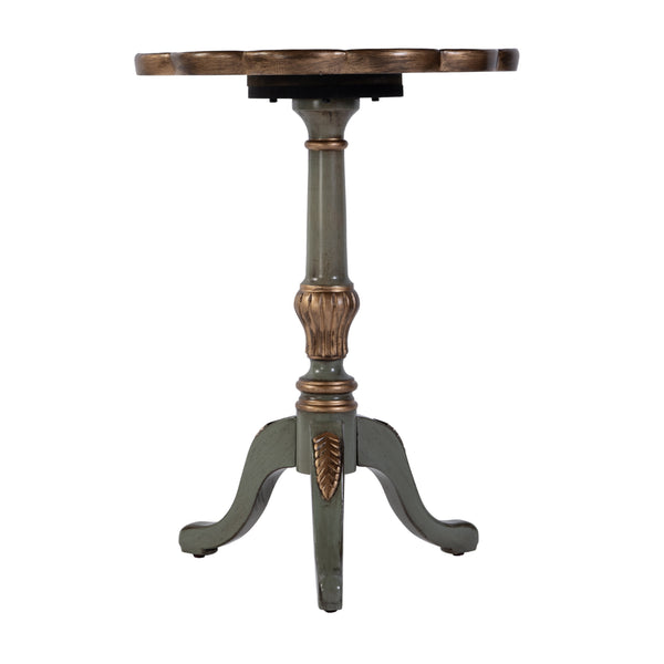 Butler Specialty Company Dansby 20" Round Wood Pedestal Table - Elegant Accent For Home Decor Pastel Green Rubberwood Solids,Oak Veneers,Mdf,Resin 1482482-butler